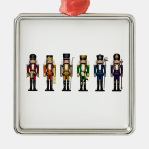 Noodkrakers in regenboogkleuren metalen ornament