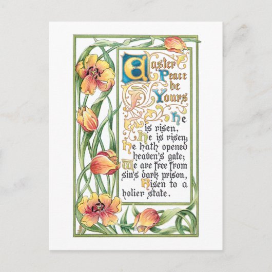  noodkreukelaar met Gold Tulips Feestdagenkaart (Voorkant)