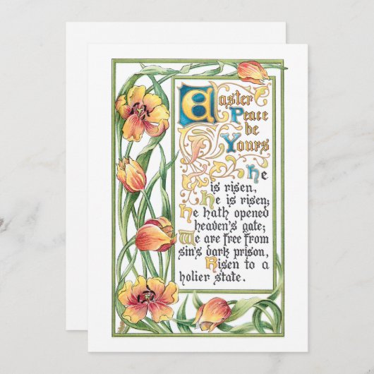  noodkreukelaar met Gold Tulips Feestdagenkaart (Voorkant / Achterkant)