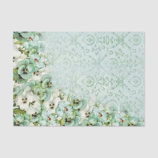 noodkreukeling Floral achtergrond groen Tissuepapier (Voorkant)