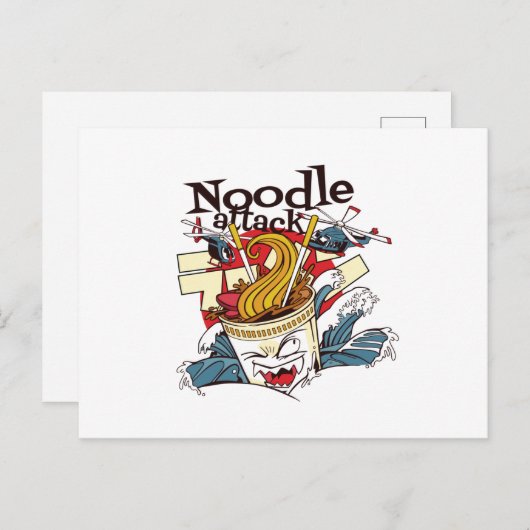 Noodle-aanval Briefkaart (Voorkant / Achterkant)