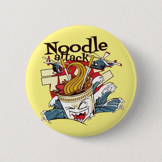 Noodle Attack Ronde Button 5,7 Cm (Voorkant)