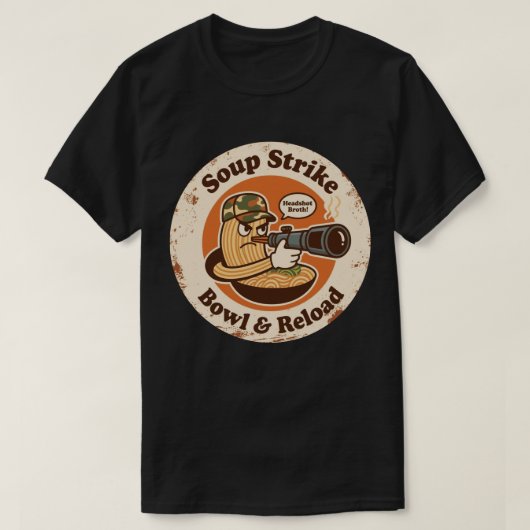 Noodle Bowl Combat Gamer Fun T-shirt (Design voorkant)