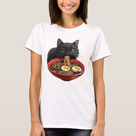 Noodle Cat, Ramen Cat T-shirt (Voorkant)