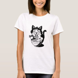 Noodle Cat Shirt, Ramen Cat T-shirt, Foodie Lover T-shirt