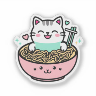 Noodle Kat - Kawaii Ramen Cat Sticker