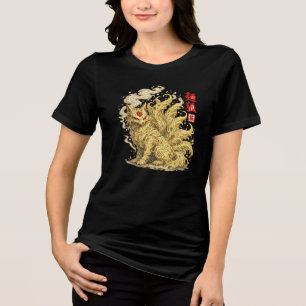 Noodle Kitsune – Japanse Vossegeest Gemaakt van Ra Tri-Blend Shirt