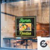 Noodle Restaurant Noodle Bowl Afbeelding Voorzijde Raamsticker (Cafe Raam)