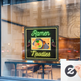 Noodle Restaurant Noodle Kom Foto Voorkant  Raamsticker
