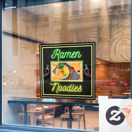 Noodle Restaurant Noodle Kom Foto Voorkant Raamsticker (Cafe Raam)