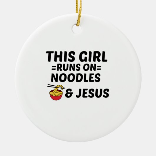 NOODLEN EN JESUS KERAMISCH ORNAMENT (Voorkant)