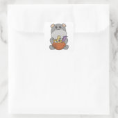 Noodles Japans Noodles Halloween Hippo Ramen Vierkante Sticker (Tas)