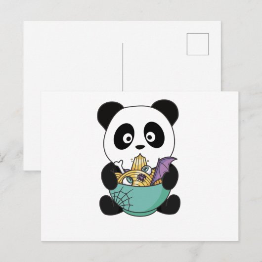 Noodles Japans Noodles Halloween Panda Ramen Briefkaart (Voorkant / Achterkant)