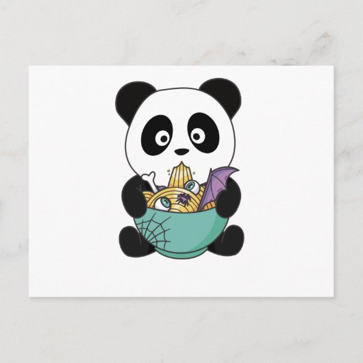 Noodles Japans Noodles Halloween Panda Ramen Briefkaart (Voorkant)