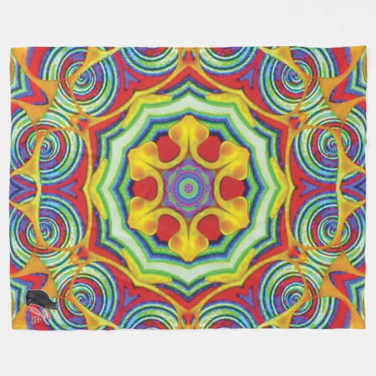 Noodles Kaleidoscope Fleece Blanket (Voorkant (Horizontaal))