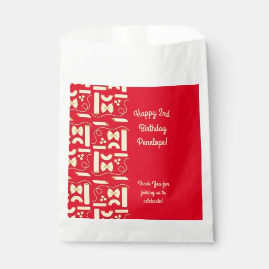 Noodles Pasta Kind 1e verjaardag Italiaanse Bedankzakje (Voorkant)