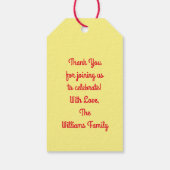 Noodles Pasta Kind 1e verjaardag Italiaanse Cadeaulabel (Achterkant)