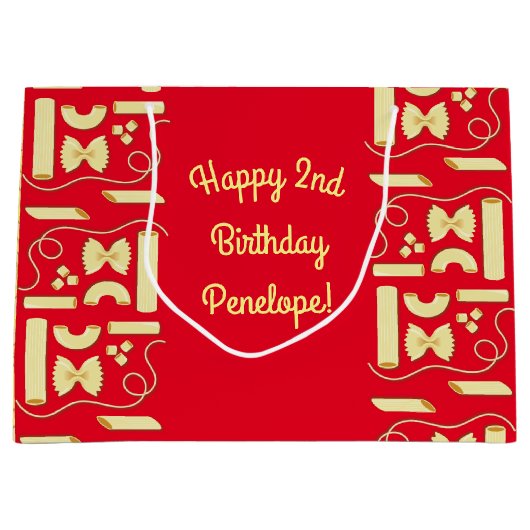 Noodles Pasta Kind 1e verjaardag Italiaanse Groot Cadeauzakje (Voorkant)