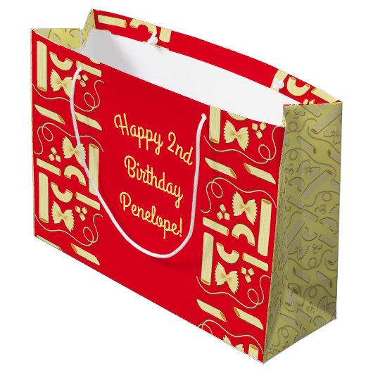 Noodles Pasta Kind 1e verjaardag Italiaanse Groot Cadeauzakje (Achterkant Gekanteld)