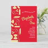 Noodles Pasta Kind 1e verjaardag Italiaanse Kaart (Staand voorkant)