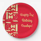 Noodles Pasta Kind 1e verjaardag Italiaanse Papieren Bordje (Voorkant)