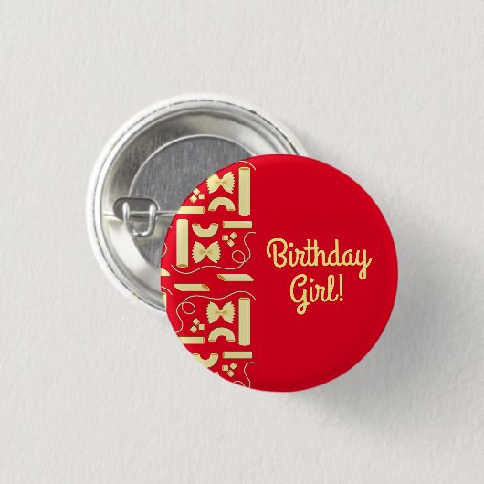 Noodles Pasta Kind 1e verjaardag Italiaanse Ronde Button 3,2 Cm (Voorkant /achterkant)