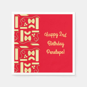 Noodles Pasta Kind 1e verjaardag Italiaanse Servet