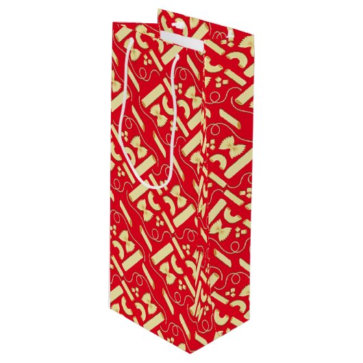 Noodles Pasta Kind 1e verjaardag Italiaanse Wijn Cadeautas (Voorkant Gekanteld)