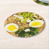 Noodles, Ramen Funny Soup Ronde Kartonnen Onderzetter (Gebogen)