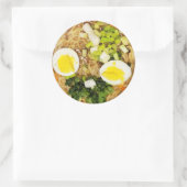 Noodles, Ramen Funny Soup Ronde Sticker (Tas)