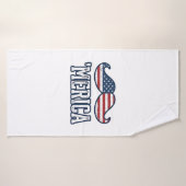 Noodlijdend Amerika Snor Patriottisch Vector Ontwe Badhanddoek (Badhanddoek)