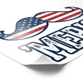 Noodlijdend Amerika Snor Patriottisch Vector Ontwe Foto Afdruk (Hoek)