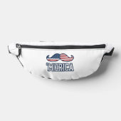 Noodlijdend Amerika Snor Patriottisch Vector Ontwe Heuptasje (Liggend)