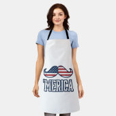 Noodlijdend Amerika Snor Patriottisch Vector Ontwe Schort (Gedragen)