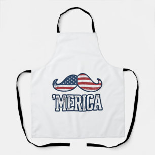 Noodlijdend Amerika Snor Patriottisch Vector Ontwe Schort