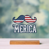 Noodlijdend Amerika Snor Patriottisch Vectorontwer Acryl Bord (Neutraal)