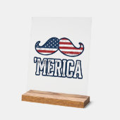 Noodlijdend Amerika Snor Patriottisch Vectorontwer Acryl Bord (Hoek)