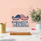 Noodlijdend Amerika Snor Patriottisch Vectorontwer Acryl Bord (Huwelijk)