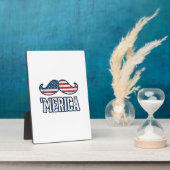 Noodlijdend Amerika Snor Patriottisch Vectorontwer Fotoplaat (Zijkant)