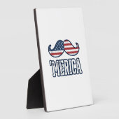 Noodlijdend Amerika Snor Patriottisch Vectorontwer Fotoplaat (Zijkant)