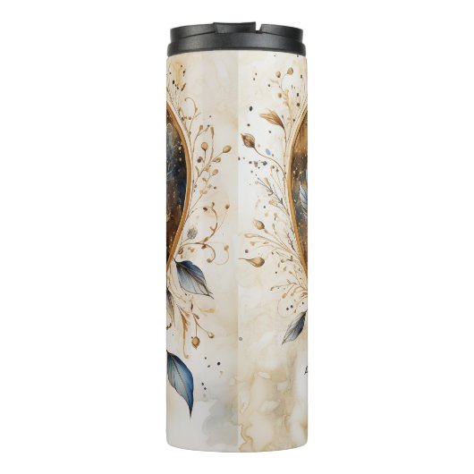 NOODLIJDEND  BLAUW EN WIT VALENTIJN HART THERMOSBEKER (Achterkant)