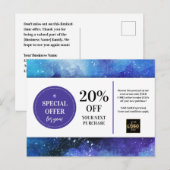Noodlijdend Blauw Paarse Waterverf Coupon Korting Briefkaart (Voorkant / Achterkant)