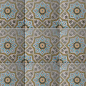 Noodlijdend Blauwgroen Witgouden geometrisch patro Tegeltje