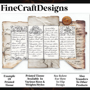 Noodlijdend document Ephemera + Seal AF4 Decoupage Tissuepapier