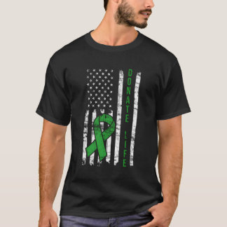 Noodlijdend donorleven VS vlag orgaan nier donor T-shirt