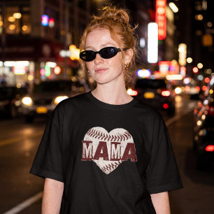 Noodlijdend Hart van Honkbal Mama uit het Verleden Tri-Blend Shirt