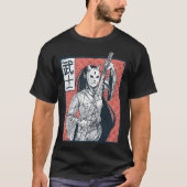 Noodlijdend Japans Geisha Japans Onna musha G T-shirt (Voorkant)