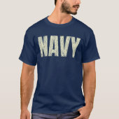 Noodlijdend marineblauw t-shirt (Voorkant)
