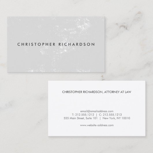 NOODLIJDEND MODERN en MINIMAAL op LICHTGRIJS Visitekaartje (Voorkant / Achterkant)