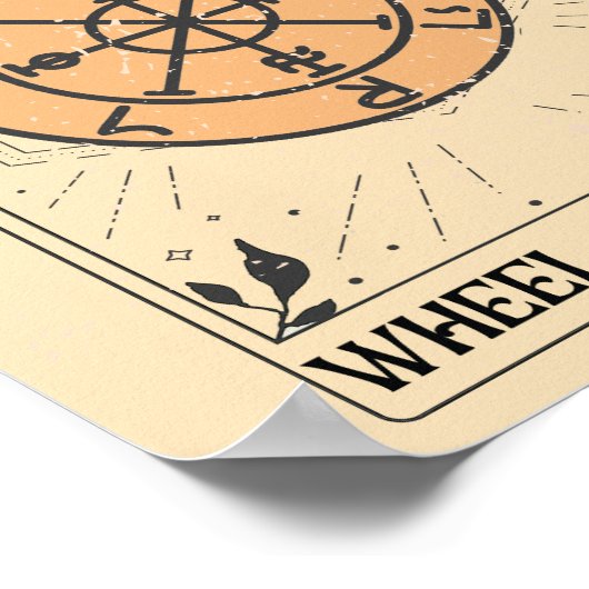 Noodlijdend Rad van Fortuin grote arcana tarot Poster (Hoek)